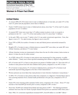 Women In Prison Fact Sheet